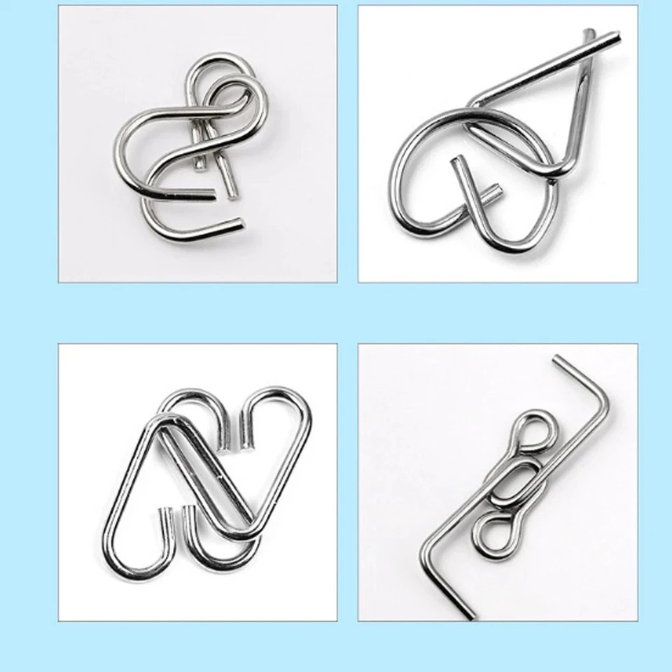 32 pcs Metal Montessori Puzzle Wire IQ Mind Brain Teaser Children Adults Toys US