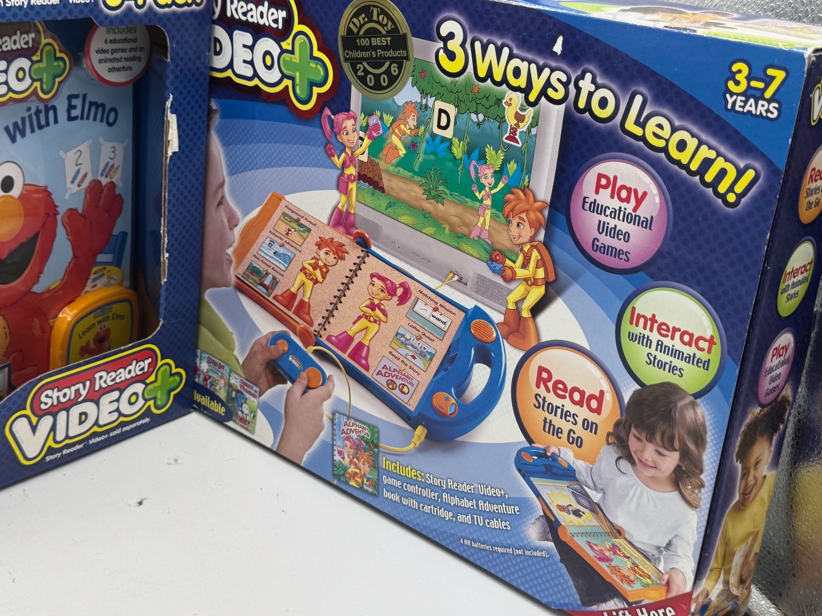 NEW Story Reader Video Plus Early Learning System With 4 Books & Cartridges Elmo