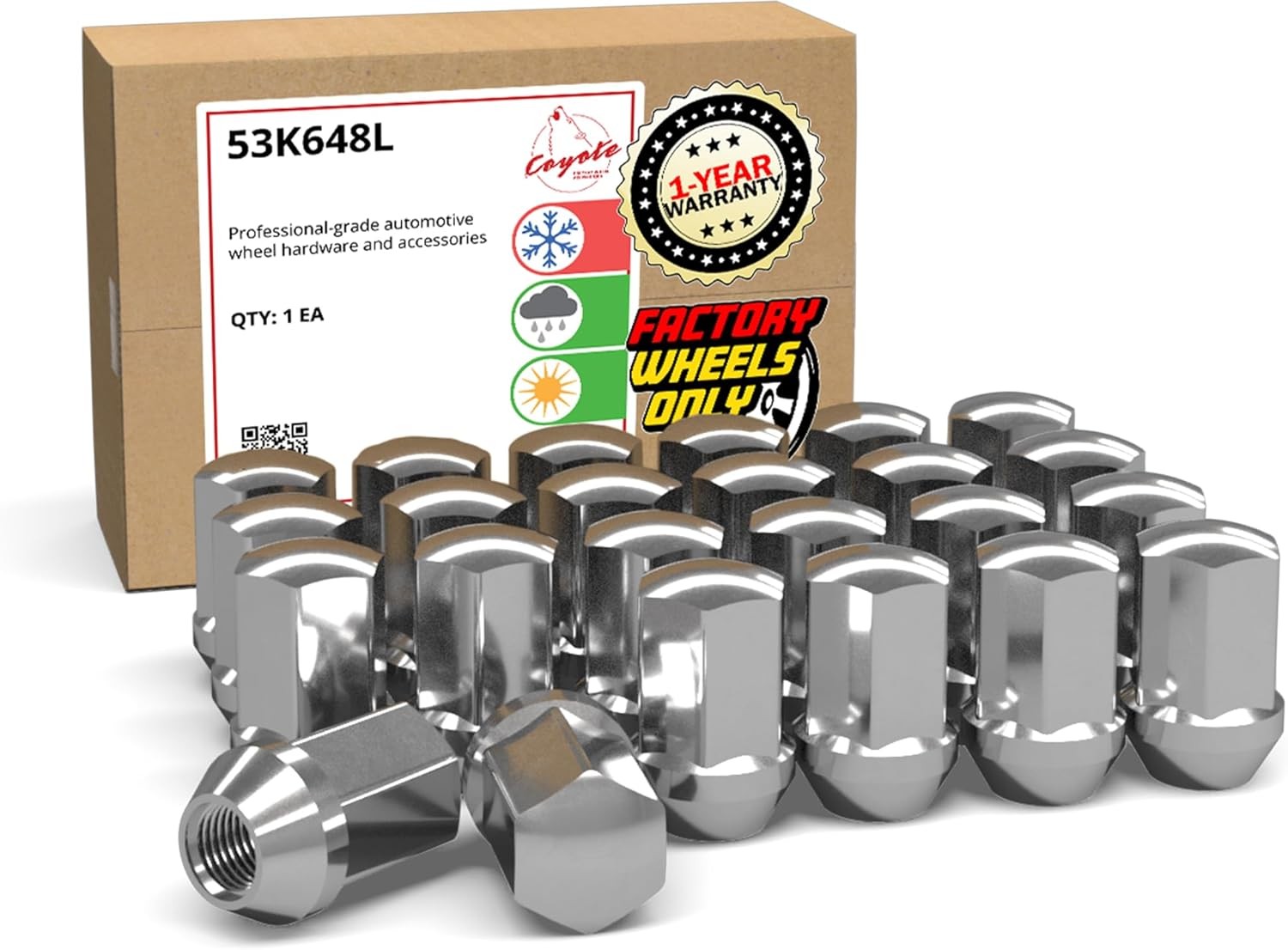 M14x1.5 Chrome Lug Nuts 24pc 1.77″ GM Trucks
