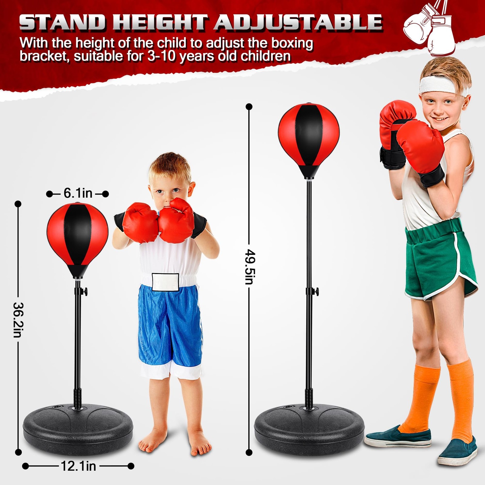 Punching Bag for Ages 3 4 5 6 7 8+ Years Old Kids, Boxing Bag Set Toy with Bo…
