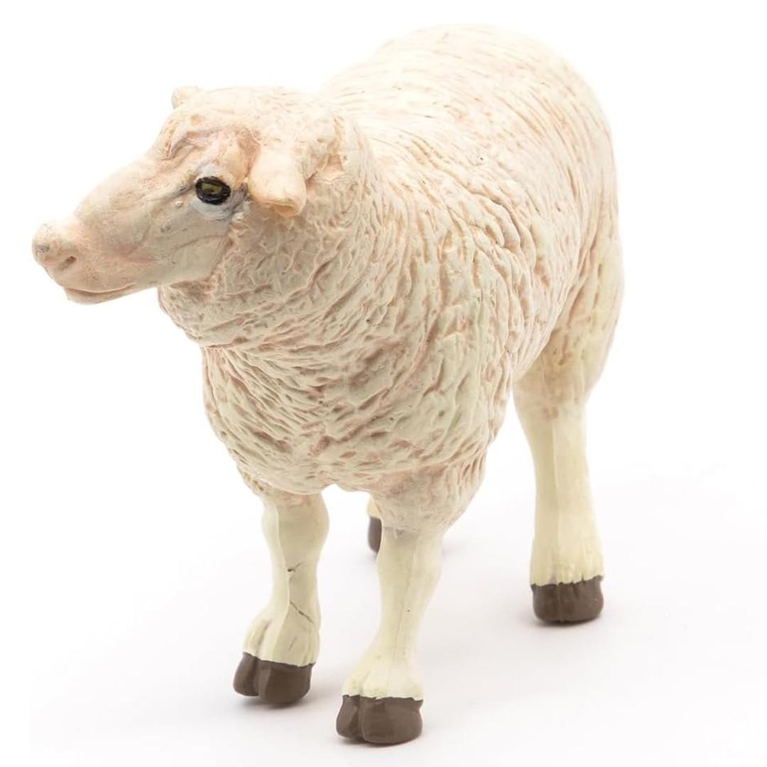 Sheep Figurine – Hand Painted Collectible Ewe Farm Animal Toy Figure – NEW Papo