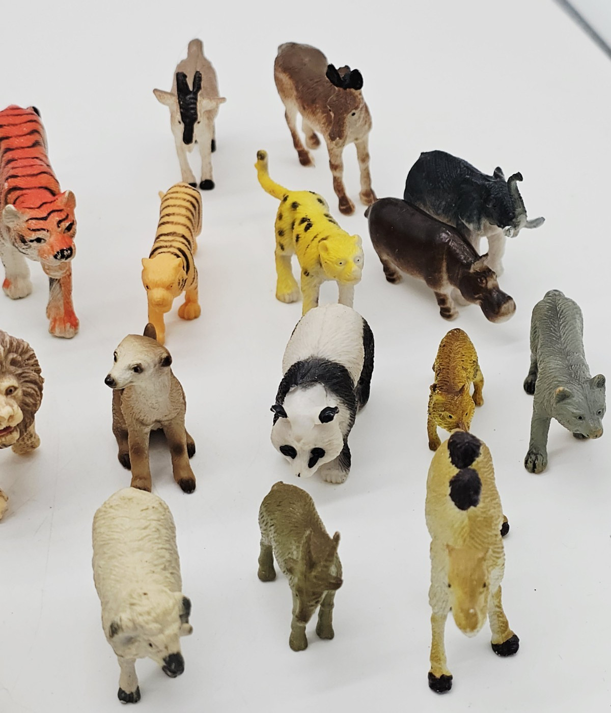 Large Lot of 36 Small 2″ Jungle Wild Farm Animals Plastic Toy Figures Pretend