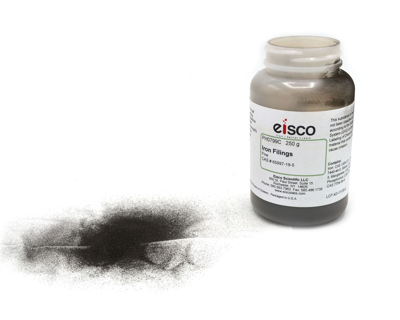 Fine Iron Filings, 250g – 40-60 Mesh Iron Shavings for Magnets – Eisco Labs