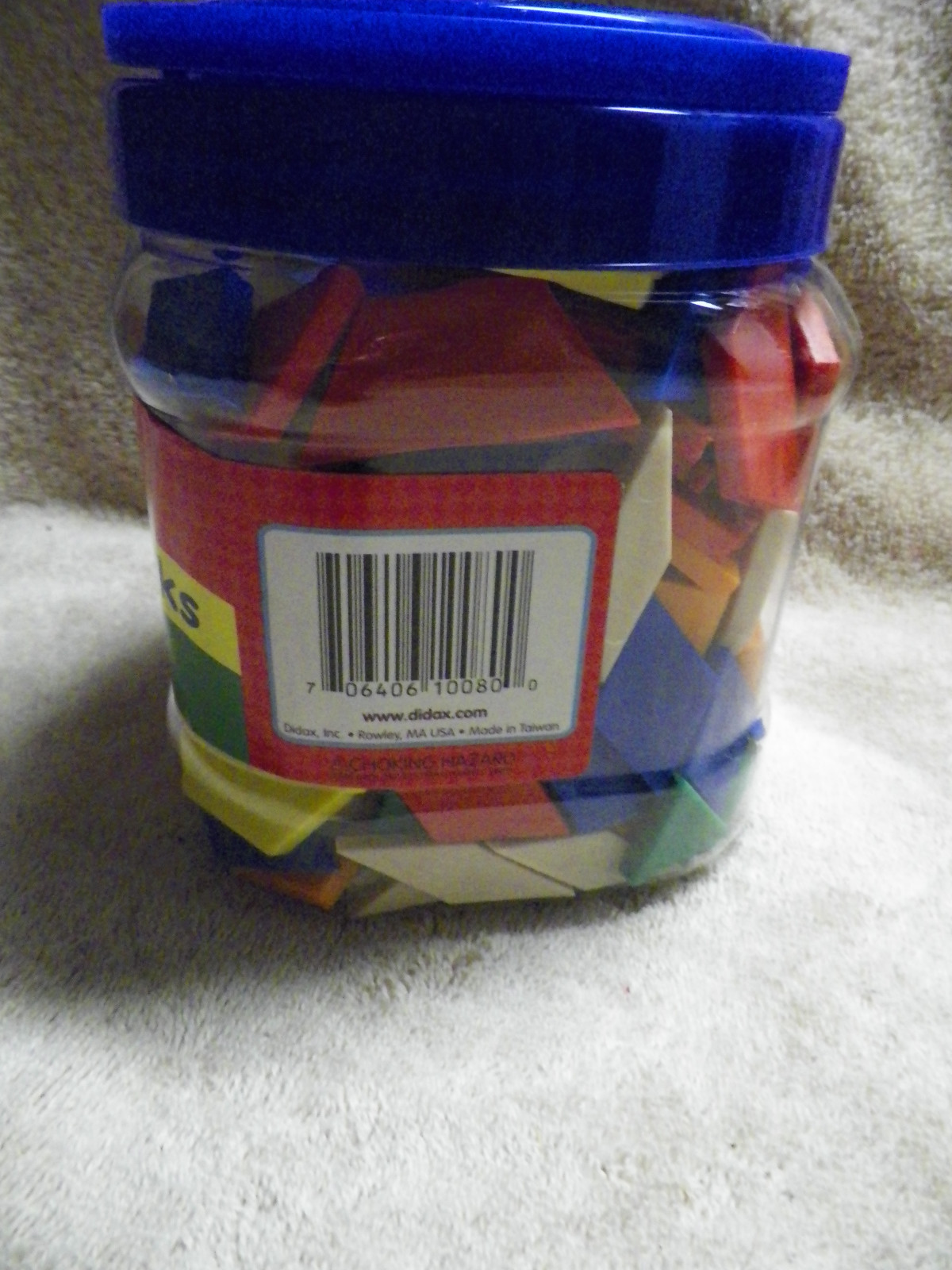 Didax 1/2 cm Plastic PATTERN BLOCKS 250 pieces 6 shapes and colors new