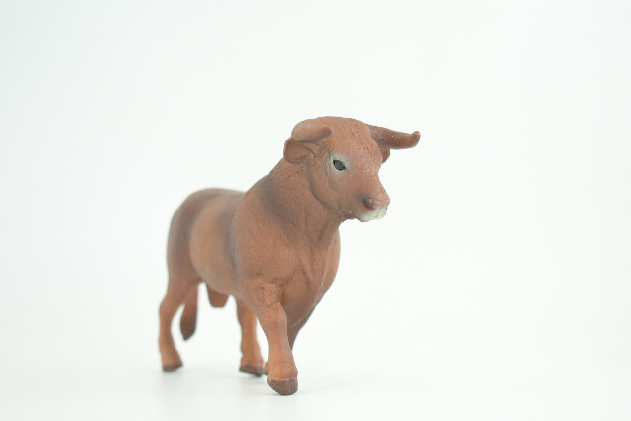 Spanish Fighting Bull Toy, Hand Painted Rubber Cow, 5 1/2 Inches CH936 BB206