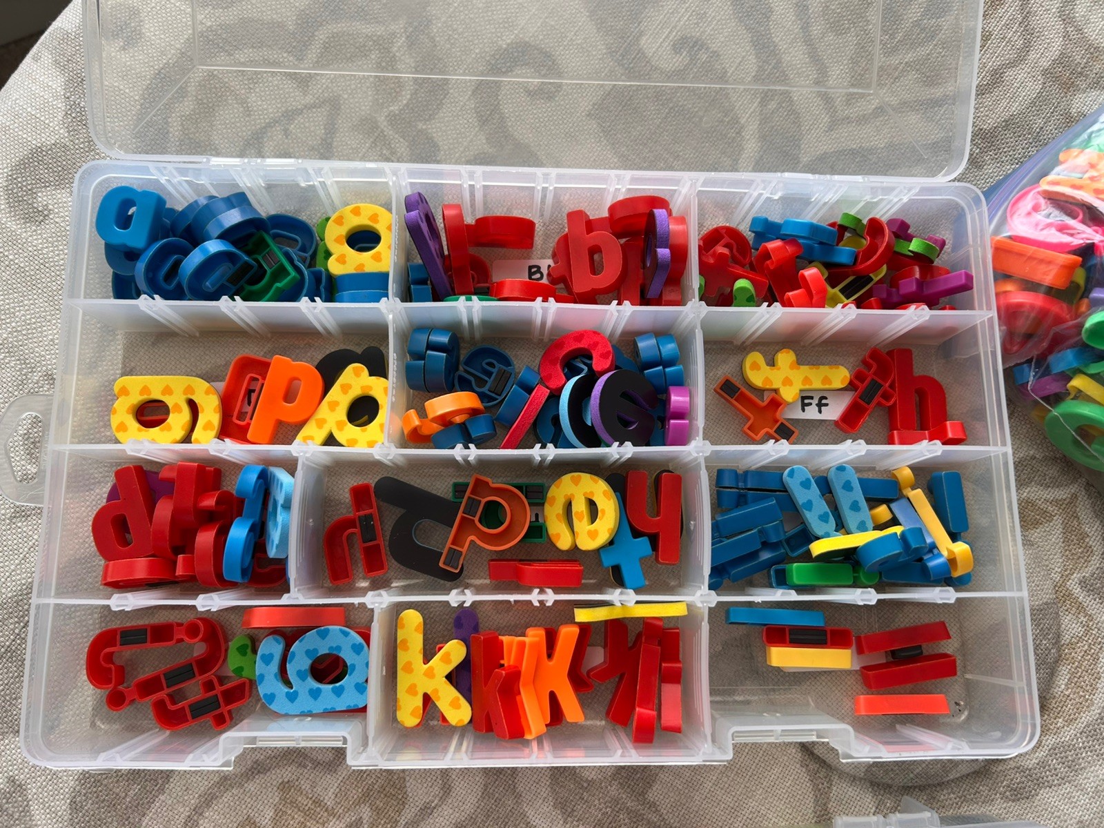 Lot of Magnetic Plastic Alphabet Letters Mixed Colors & Sizes