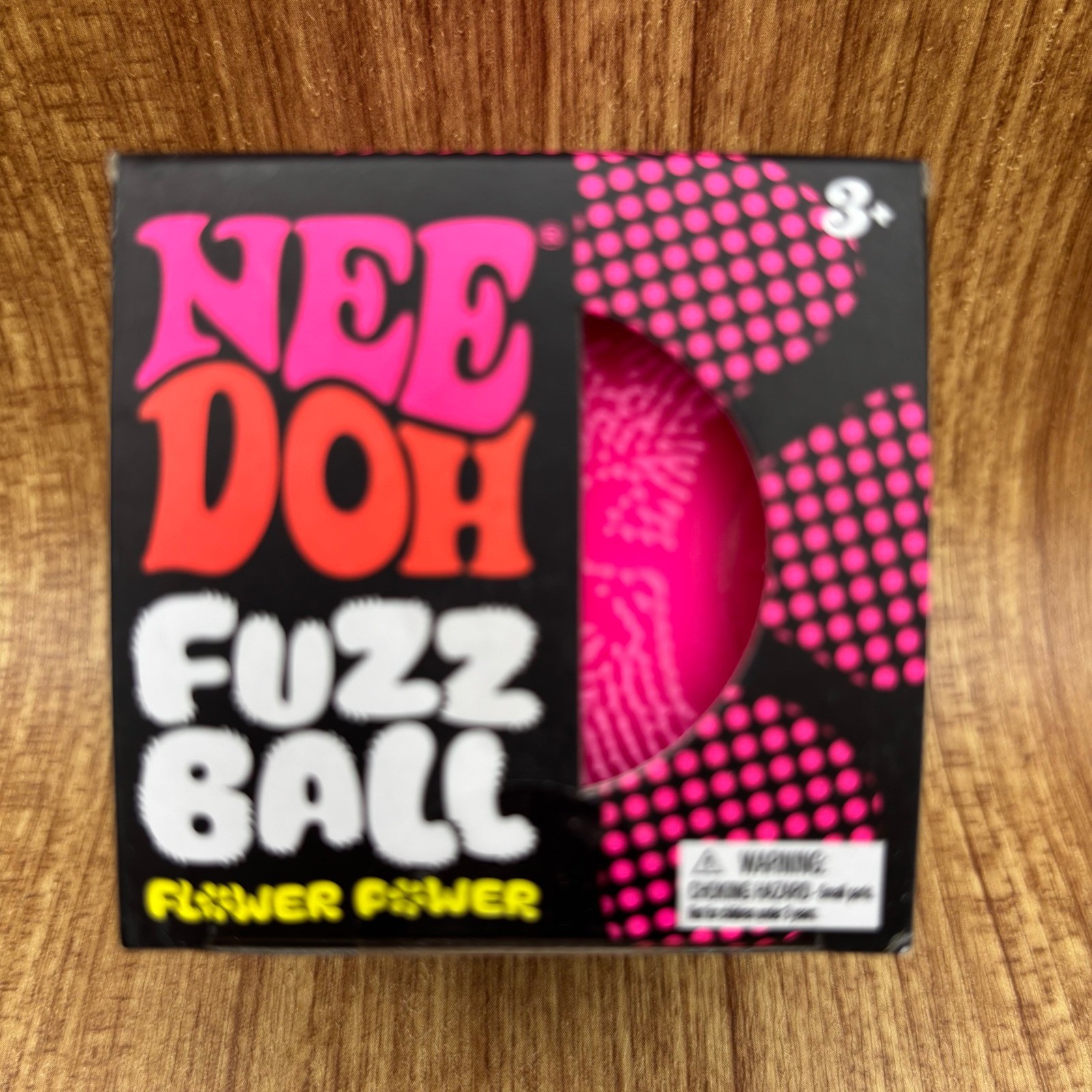 NeeDoh Fuzz Ball Flower Power Kids Unisex OS Pink Velvety Squishy Fidget Toy