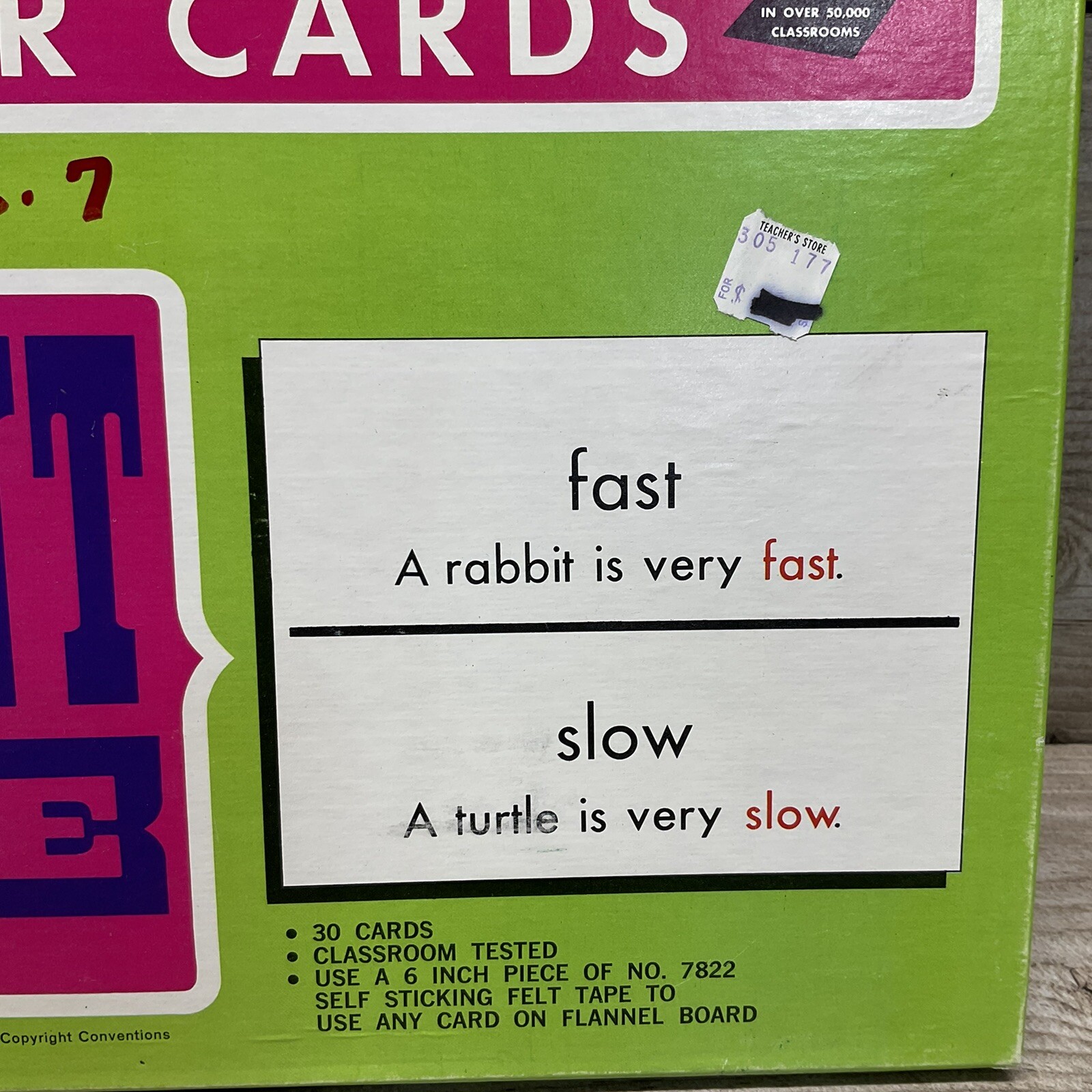 Milton Bradley Antonym 30 Poster Cards Double Sided 1968 Intermediate Grades