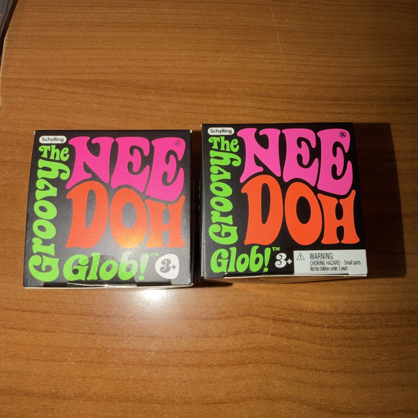 NeeDoh Groovy Glob Squishy Viral Fidget Toy Orange Pink Lot of 2