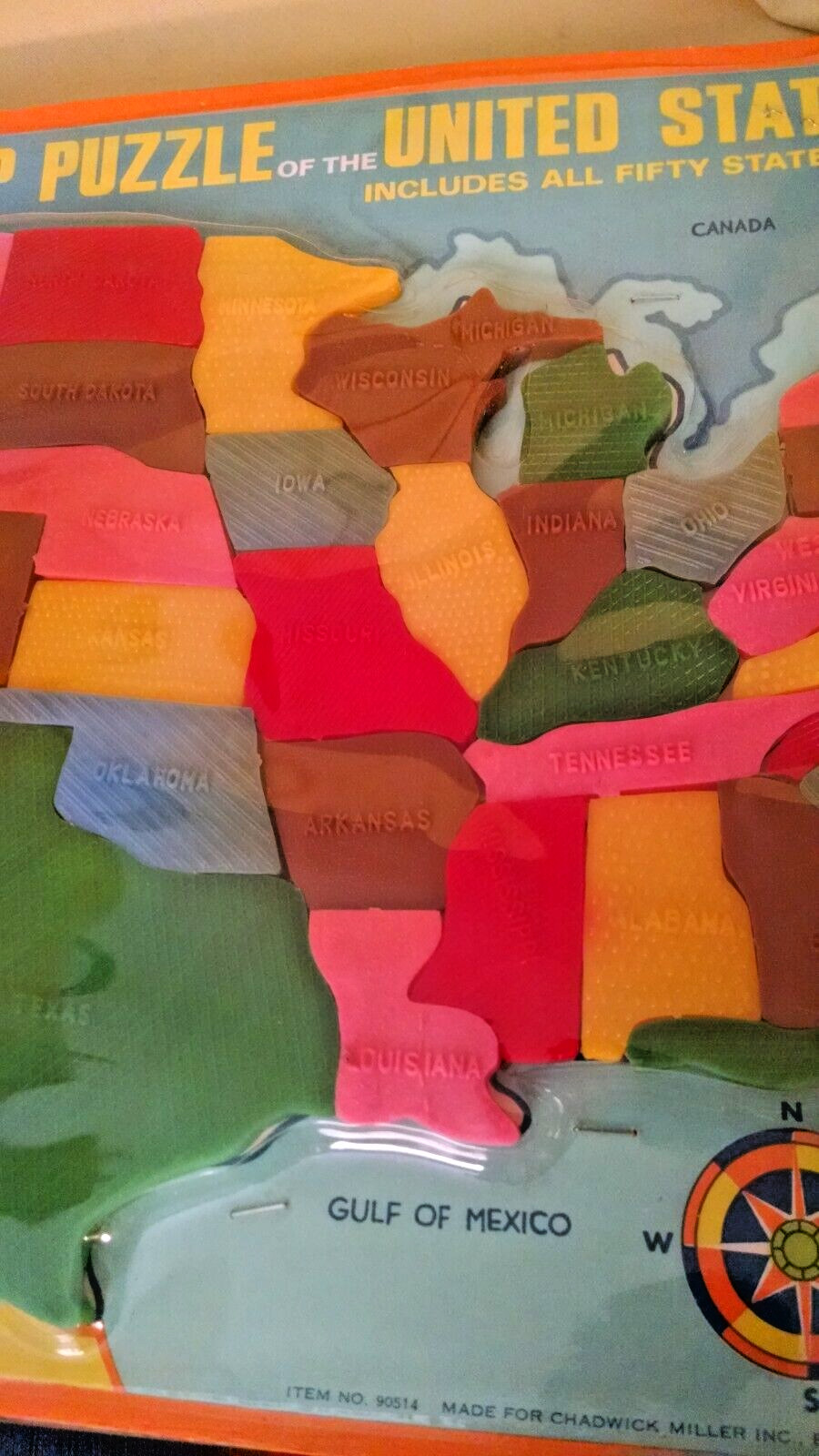 UNITED STATES MAP CHADWICK MILLER ITEM NO 90514 SET 2 PLASTIC COMPLETE HONG KONG