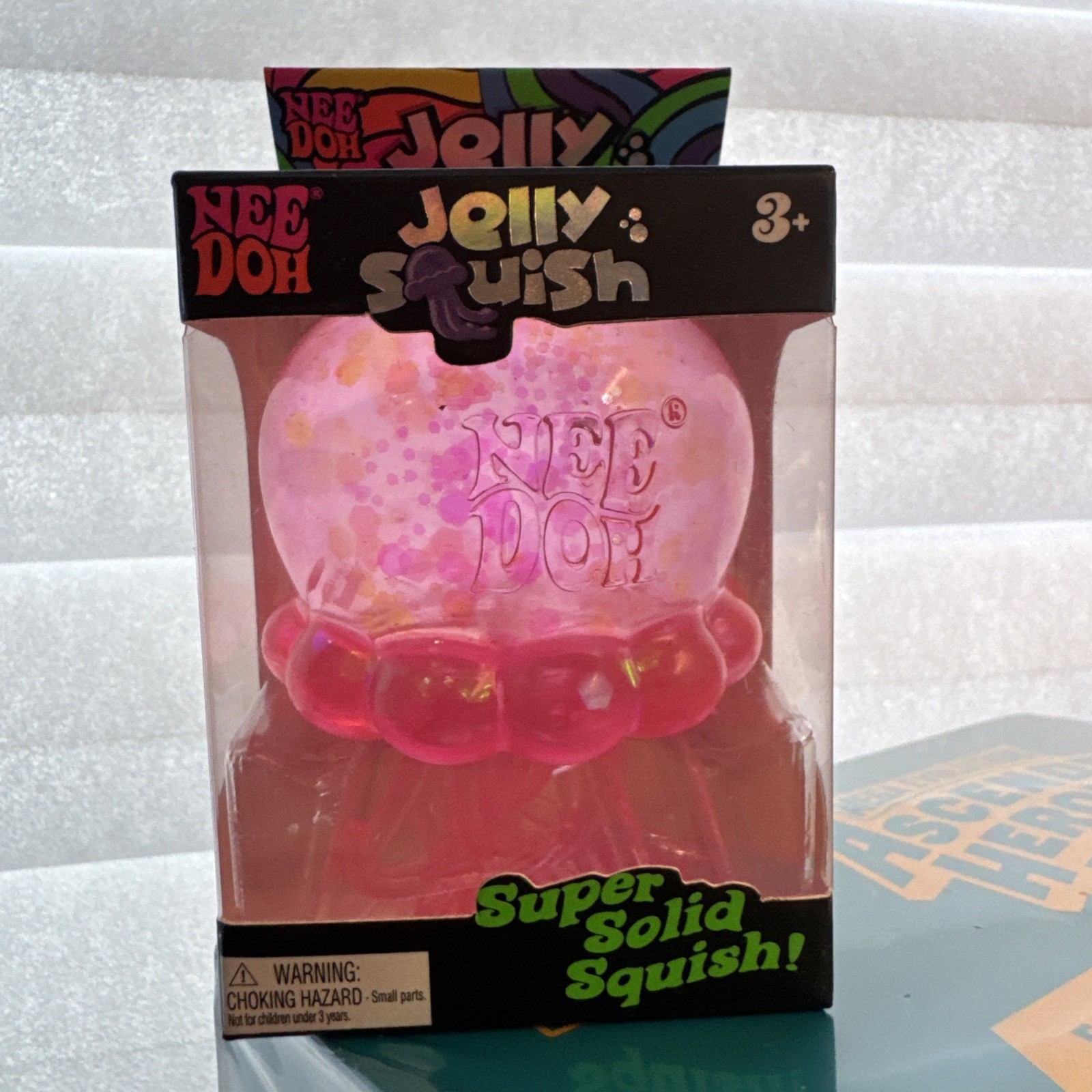 NeeDoh Pink JELLY SQUISH Sparkle Jellyfish Squishy Nee Doh 100% Authentic