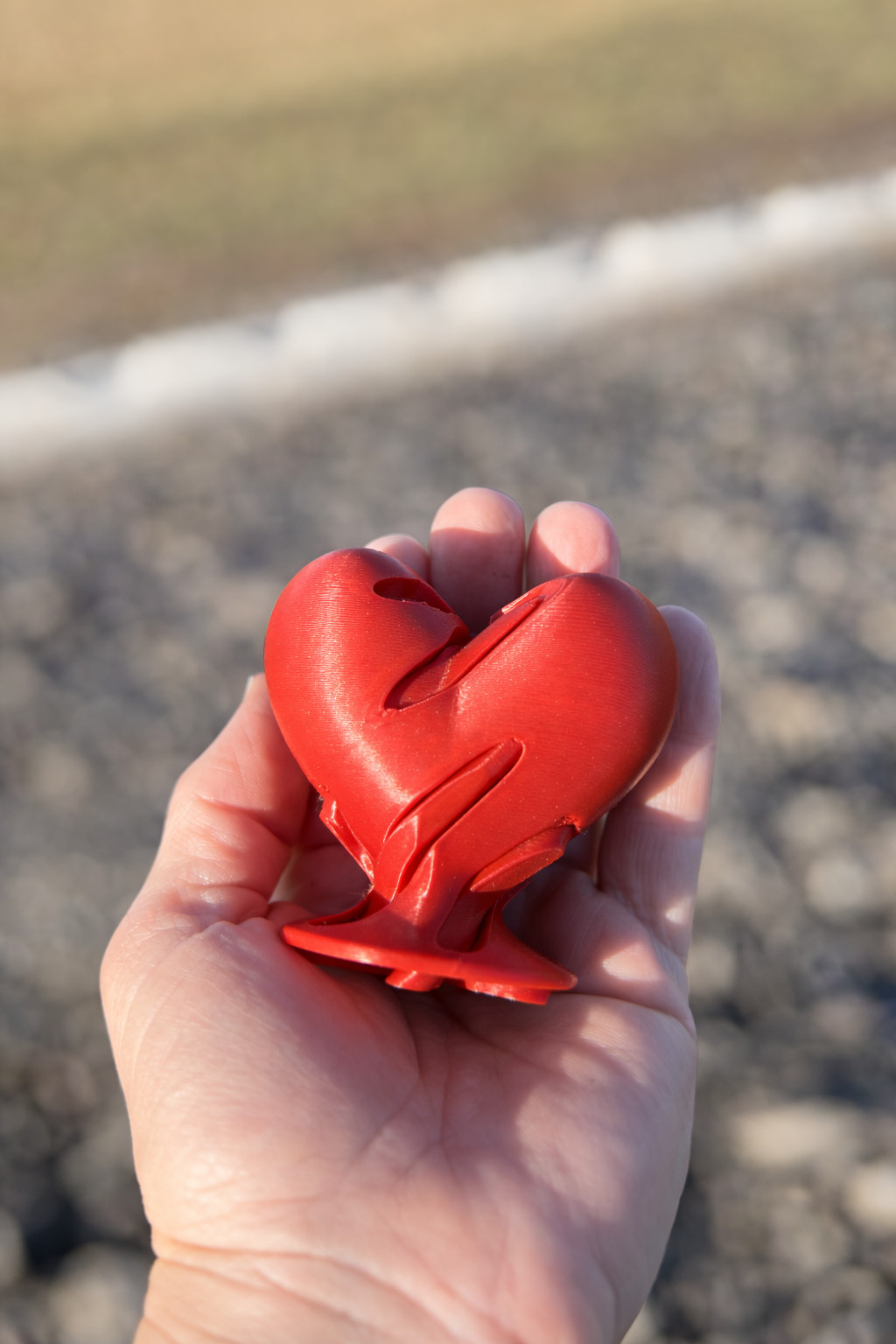 Fidget Toy Red vortex heart 3D Printed for Valentines Day 2.61 H x 2.5 inches W.