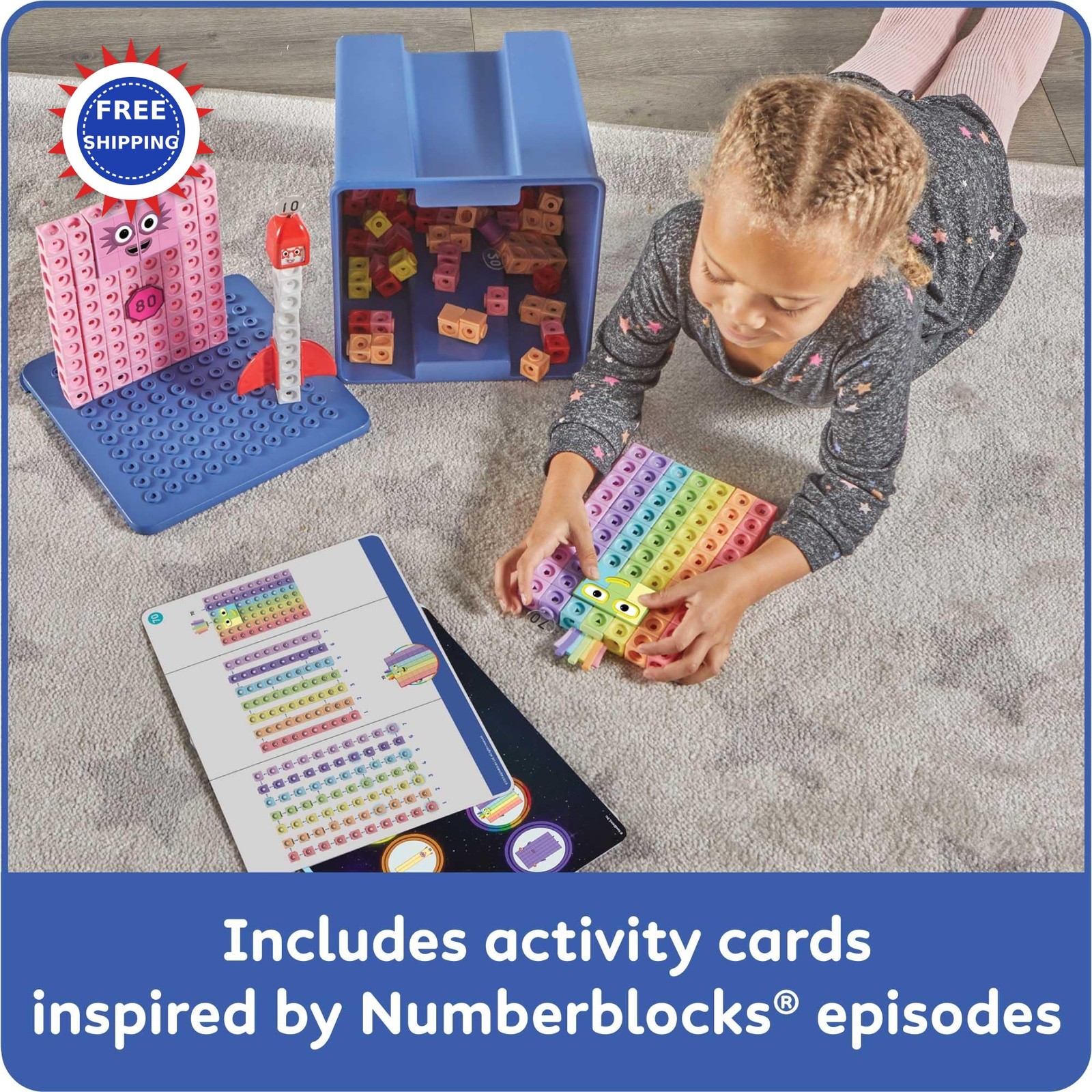 hand2mind Numberblocks Heroes with Zeroes MathLink Cubes Activity Set Preschool