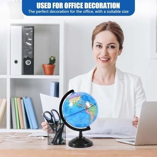 WORLD GLOBE EARTH Map Rotating Geography Ocean Classroom Learning Desktop 6
