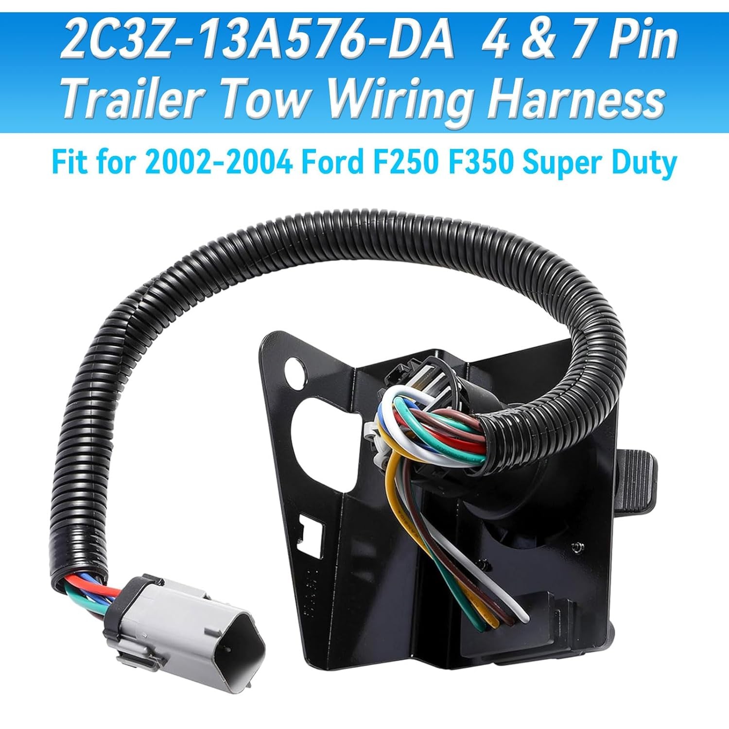 4 & 7 Pin Trailer Tow Wiring Harness Connector 2C3Z-13A576-DA Compatible with 20