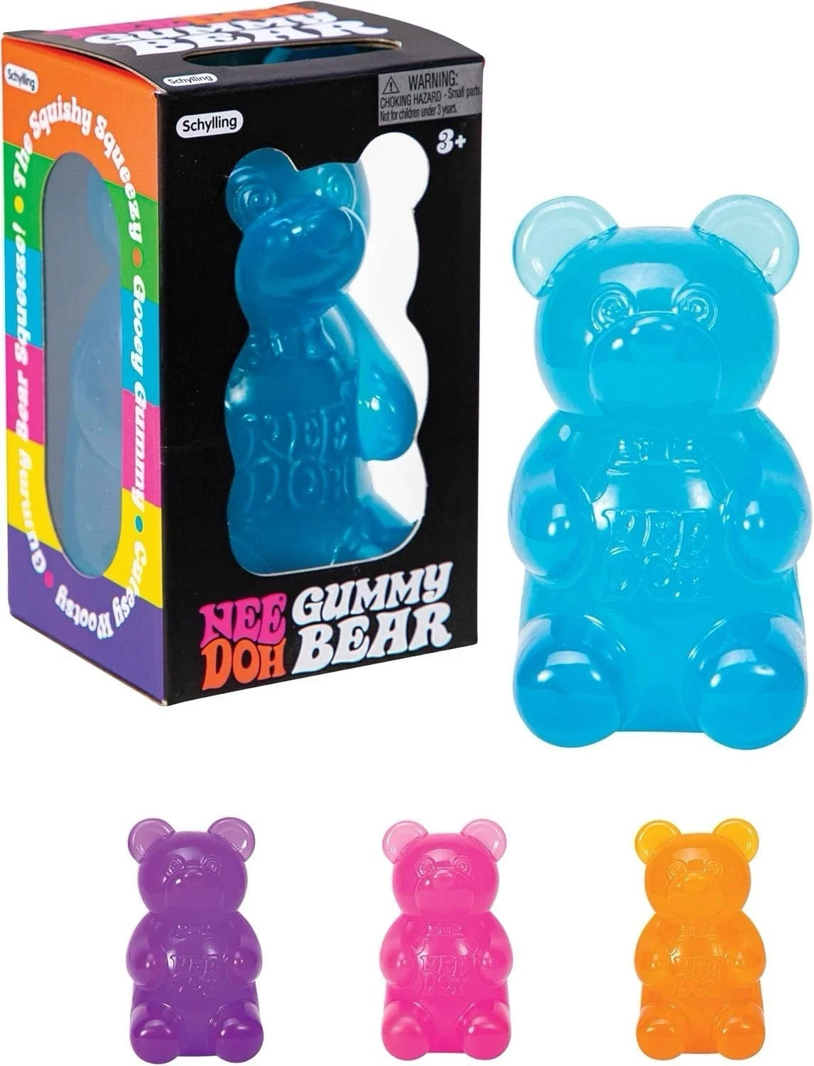 Schylling Nee Doh Gummy Bear Tactile Squish Squeeze Toy Multicolor