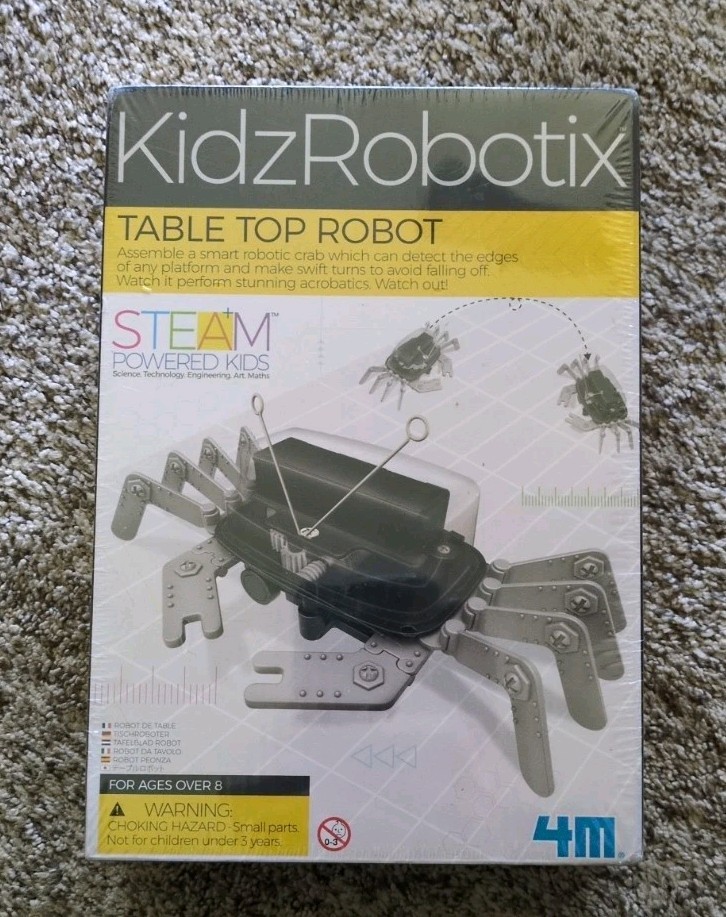 New- Sealed- KidzRobotix Table Top Robot Crab Kit – STEAM Build Toy Ages 8+
