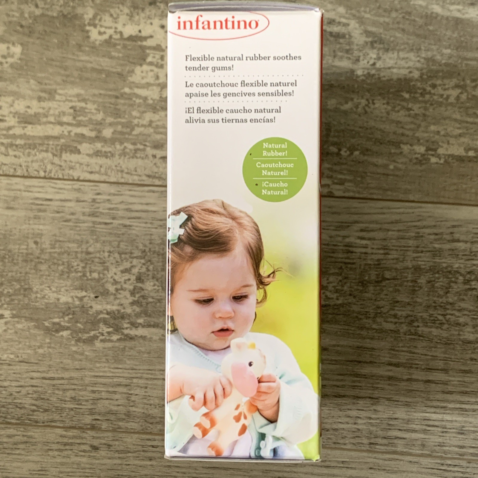 Infantino Squeeze and Teethe Cow New BPA FREE. natural Rubber Tether