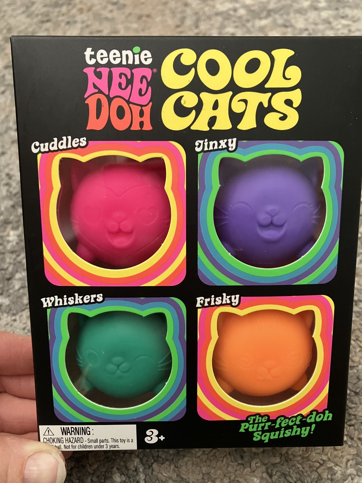 NEW!! NeeDoh Teenie COOL CATS 4 Pack, NEE DOH 100% AUTHENTIC