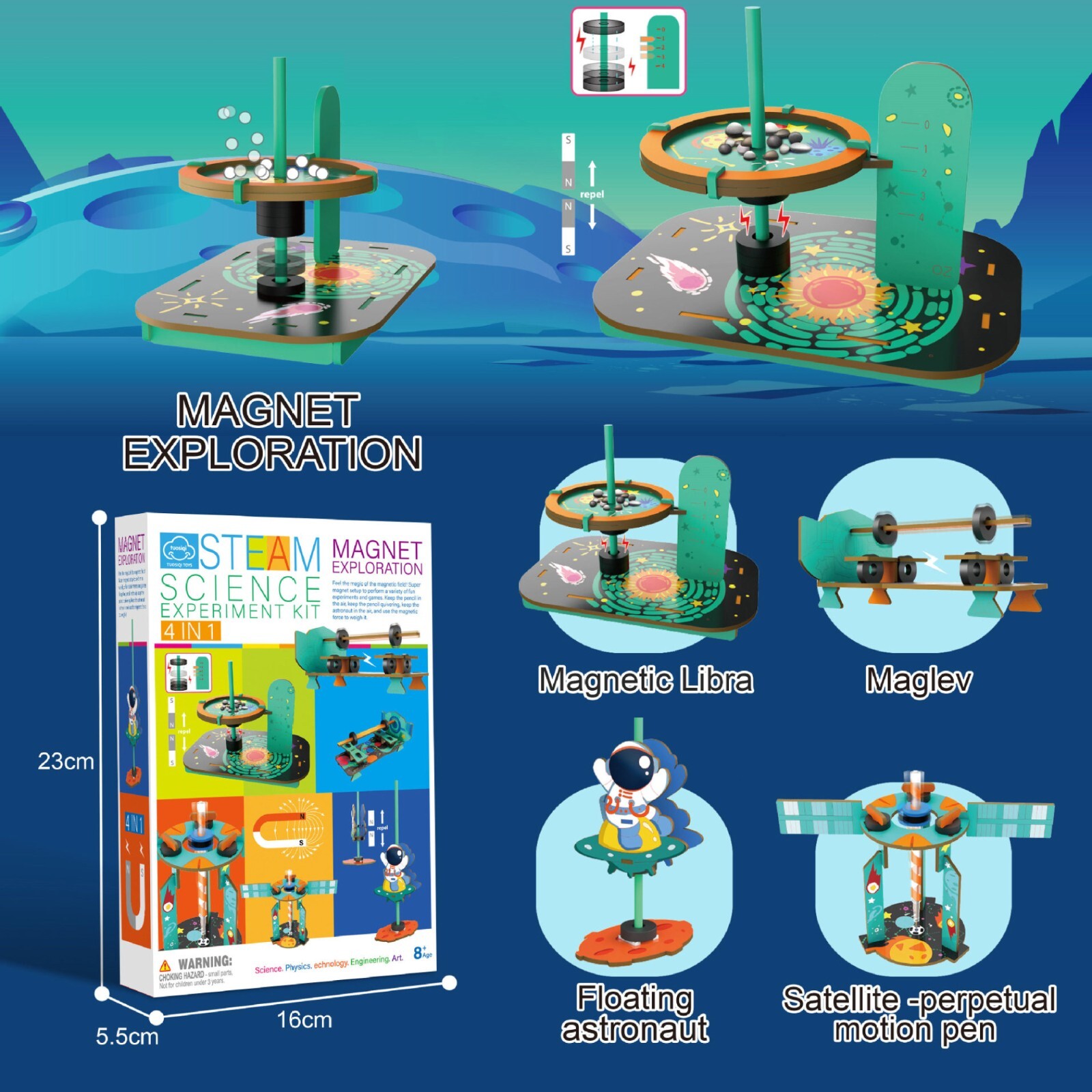 4 in 1 STEM Toy Kits for Kids Age 6-10 Science Building Educational Experiment