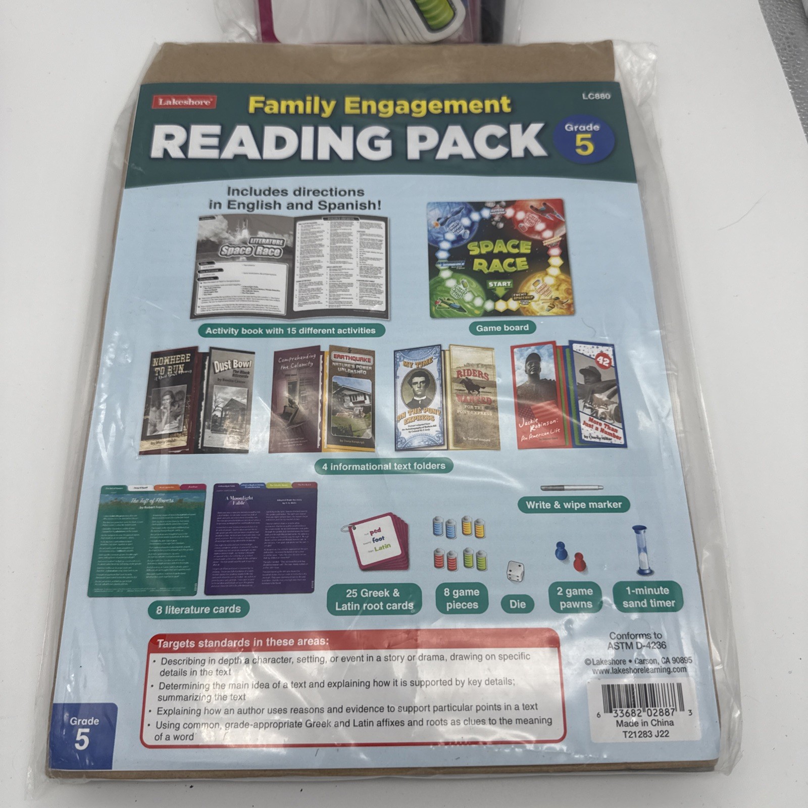 Lakeshore Learning Family Engagement Reading Pack Grade 5 LC880 English Spanish