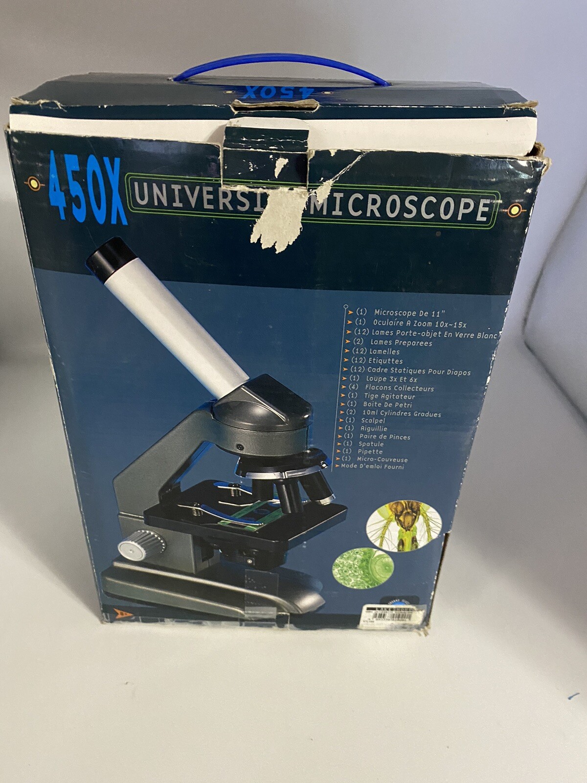 VINTAGE 1967 Science Tech 450X UNIVERSITY MICROSCOPE MYGES Eyepiece 10X-15X zoom
