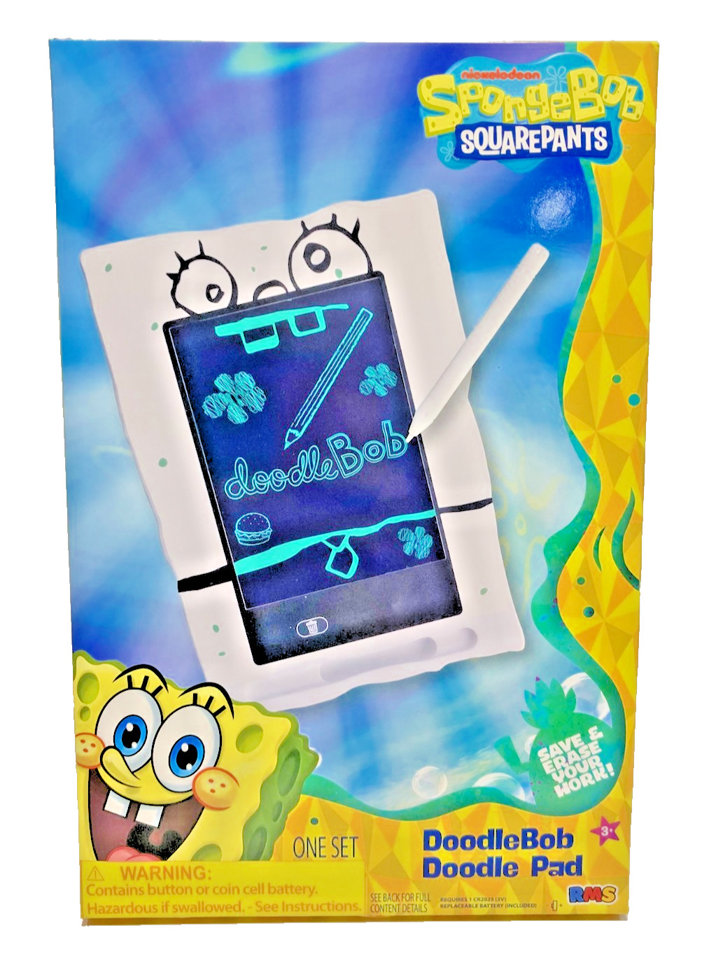 RMS SpongeBob SquarePants DoodleBob Doodle Pad Drawing Writing Electronic Toy