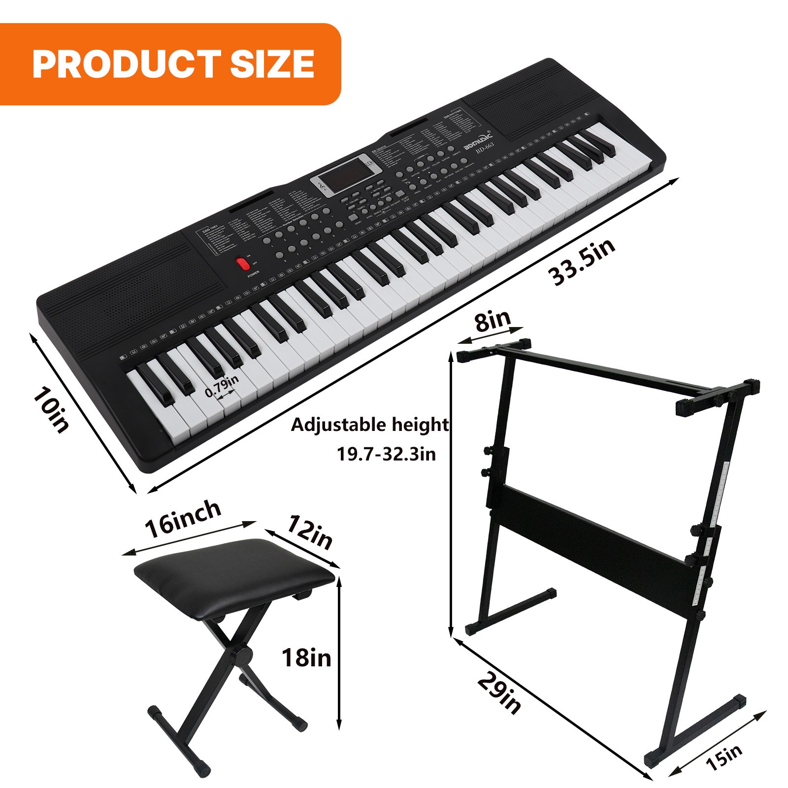 88 Key Electric Digital Piano Keyboard Weighted Key w/Pedal,Power Supply and Bag