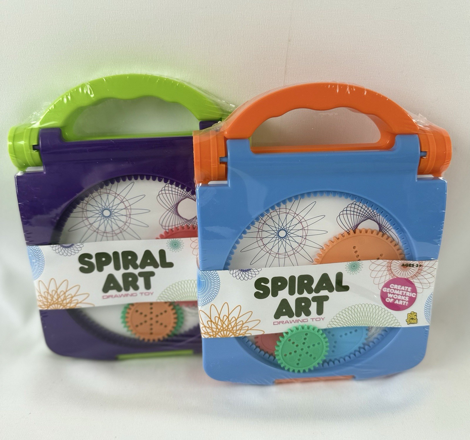 NEW Spiral Art Drawing Toy, Big Time Toys, Travel Size, Lot Of 2, 4 Wheels Each