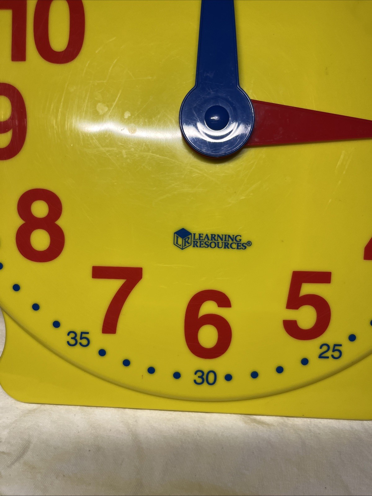 Vintage Large Learning Resources Yellow Learning Clock Size 12 3/4”