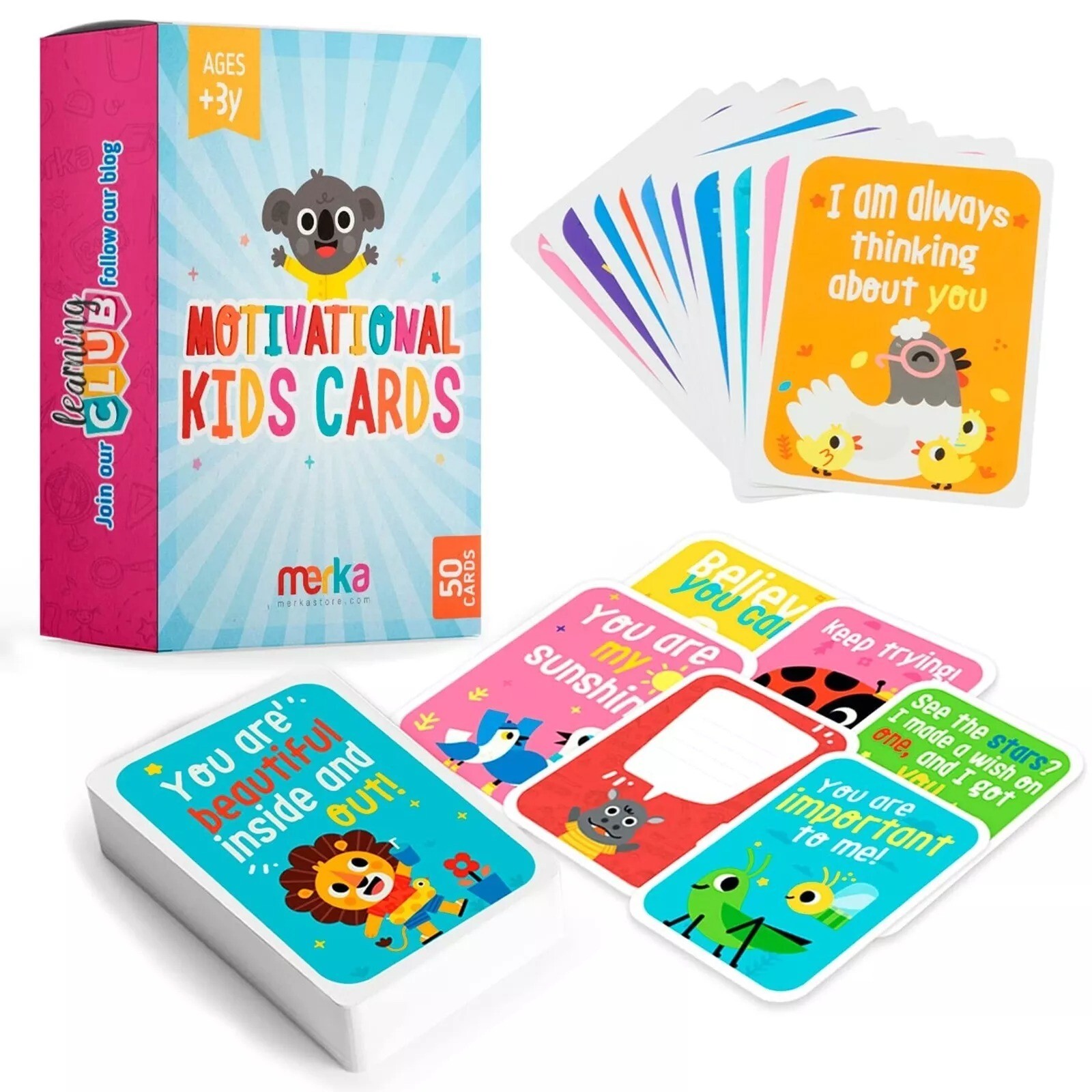 Motivational Flashcards for Kids – 50 Educational Flash Cards for Ages 3+