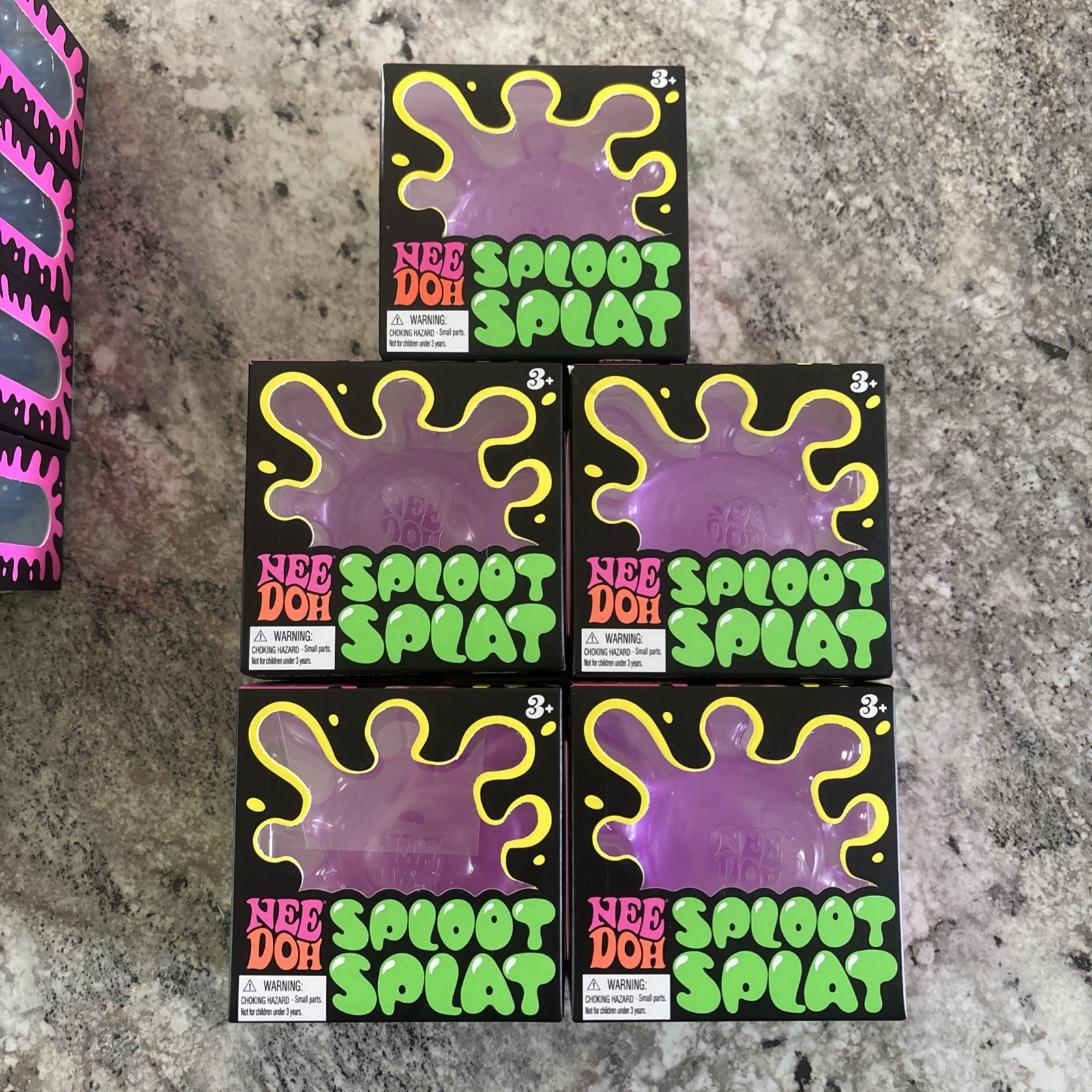 Needoh Lot Of 12 Sploot Splat Squish, Stretch, Splat Schylling Pink/Green/Blue