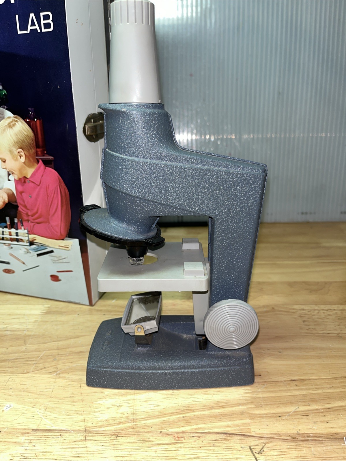 1960’s Skilcraft (Skil Craft) Microscope Lab EMPTY Metal Box W/Microscope Only