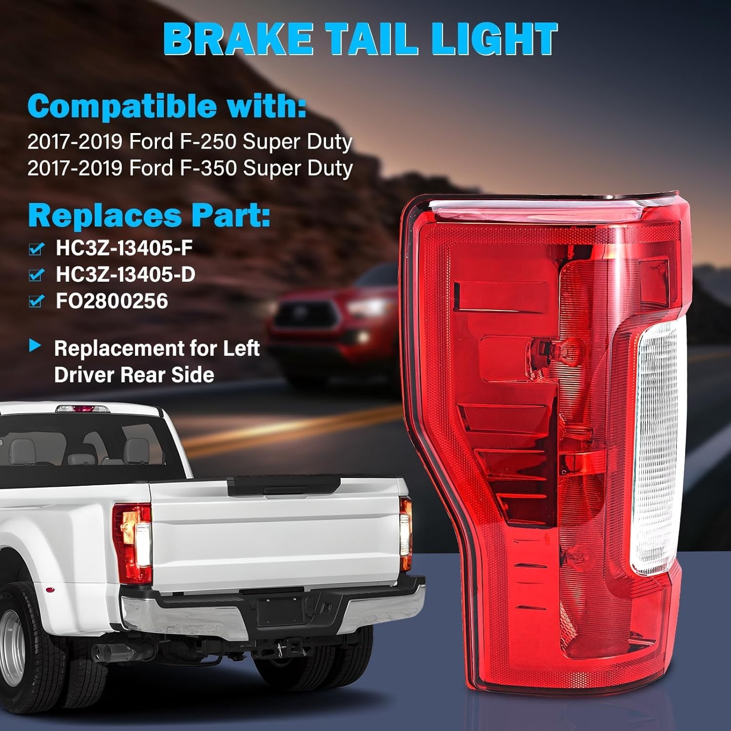 Tail Light Assembly Compatible with 2017 2018 2019 Ford F-250 F-350 Super Dut…