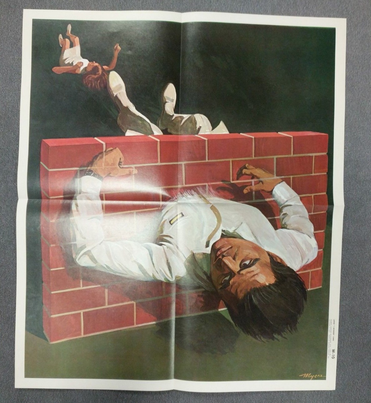 Peabody Vintage Original Waterfall And Bricks 1967 School 2 Sided Poster Lot #15