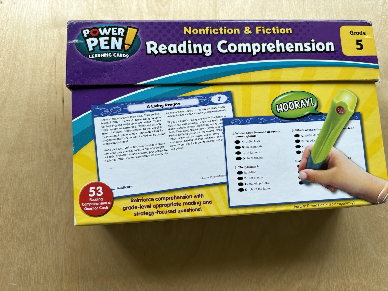 Power Pen Learning Cards Nonfiction Reading Comprehension Grade 5
