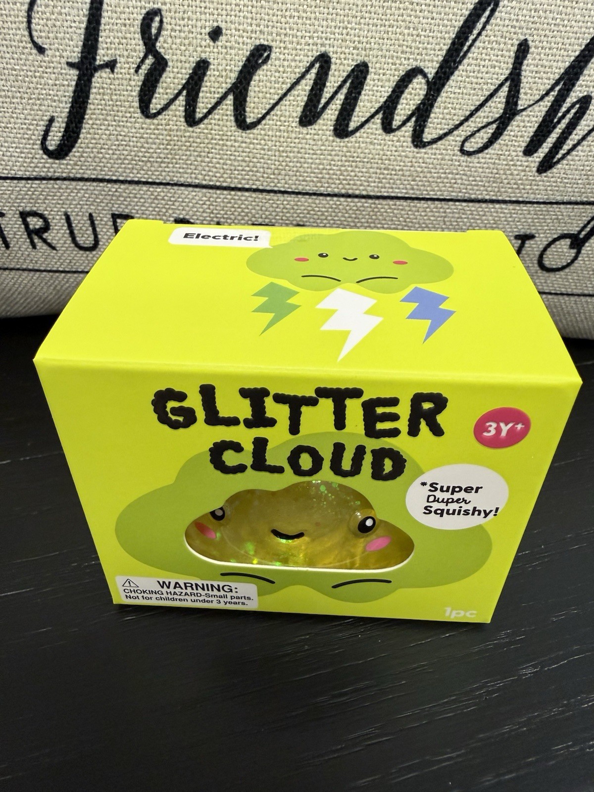 NEW J’Adore Glitter Cloud Super Duper Squishy Tactile Squeeze Toy LIME GREEN