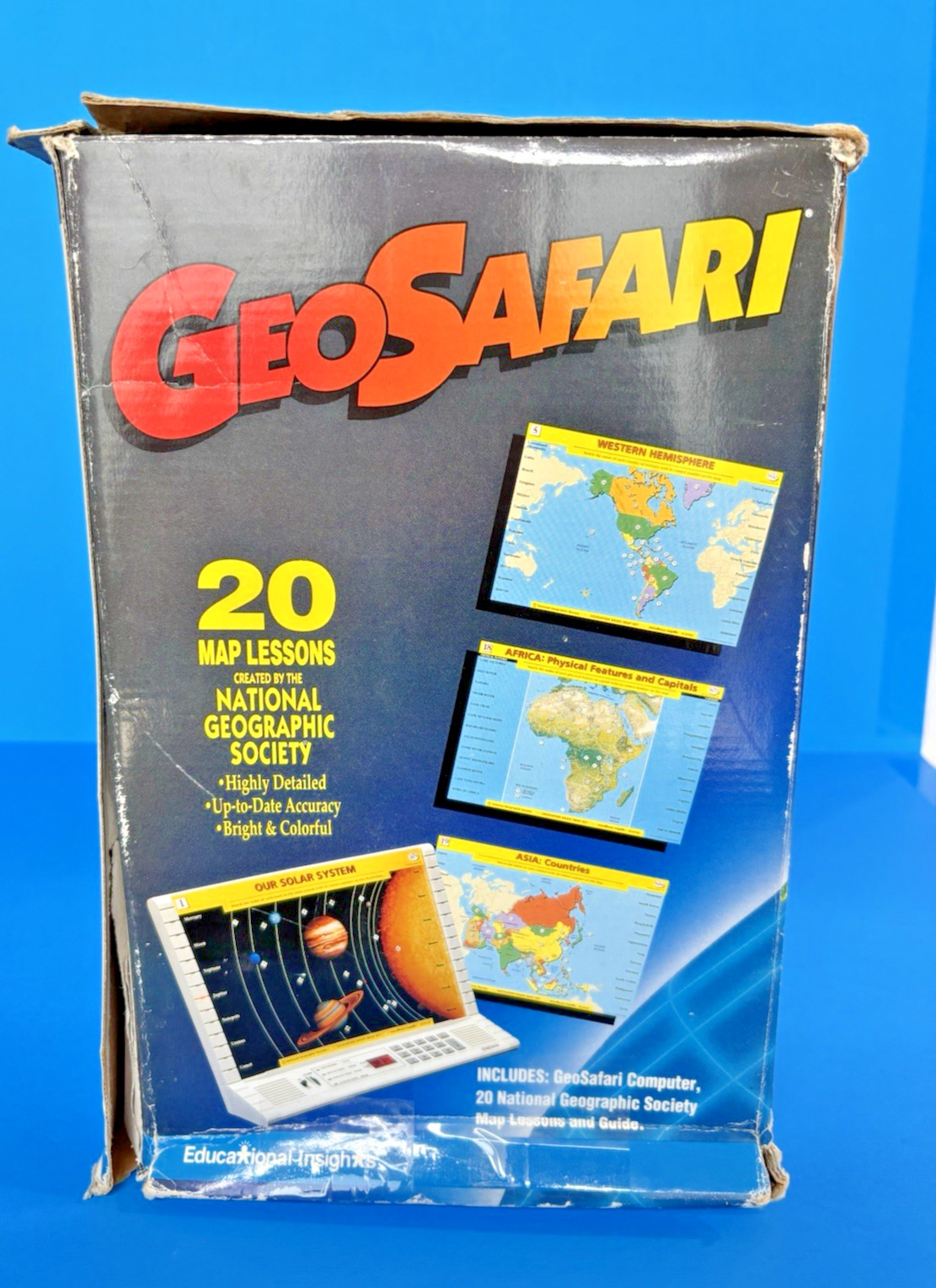 Vintage GeoSafari EI-8800 Electronic Learning Game Includes 20 Basic Cards+Extra