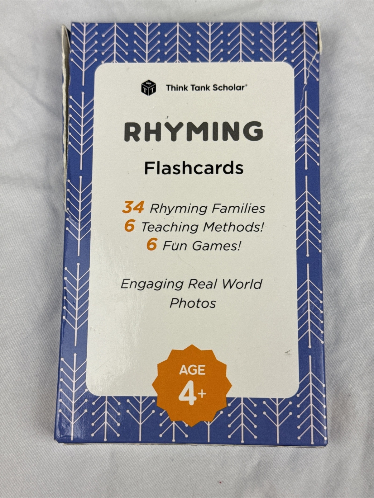 Think Tank Scholar Preschool 34 Rhyming Flash Cards Games Award Winning Youth