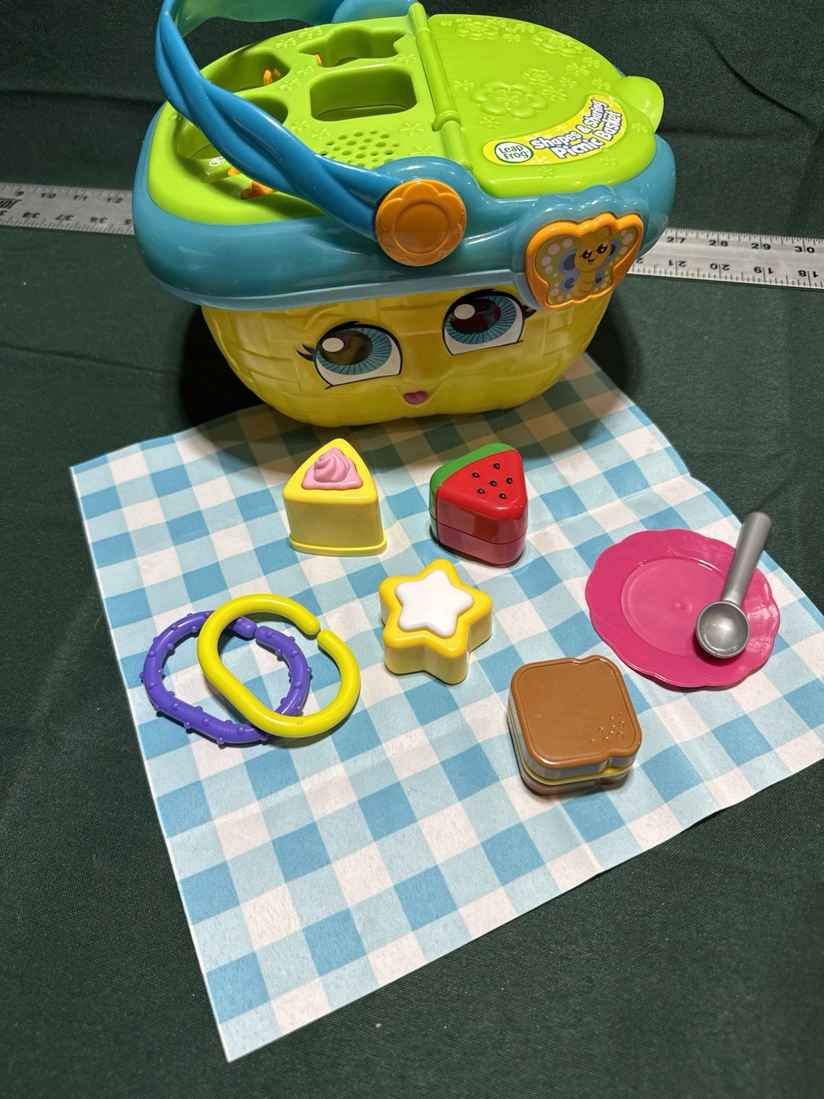 LeapFrog Shapes and Sharing Picnic Basket Toy Tested/Works – Incomplete