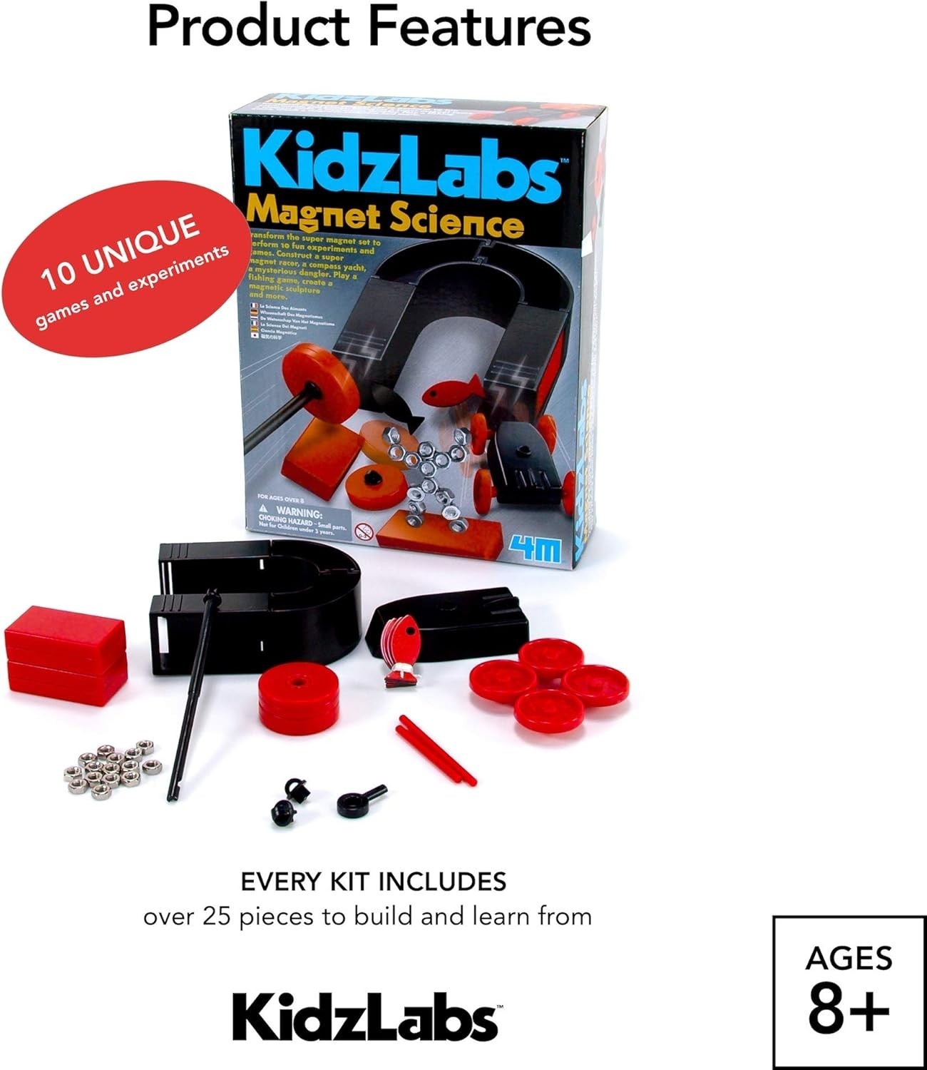 Hands-On Learning 4M Magnet Science Kit – 10 Magnetic Activities for Ages 8+