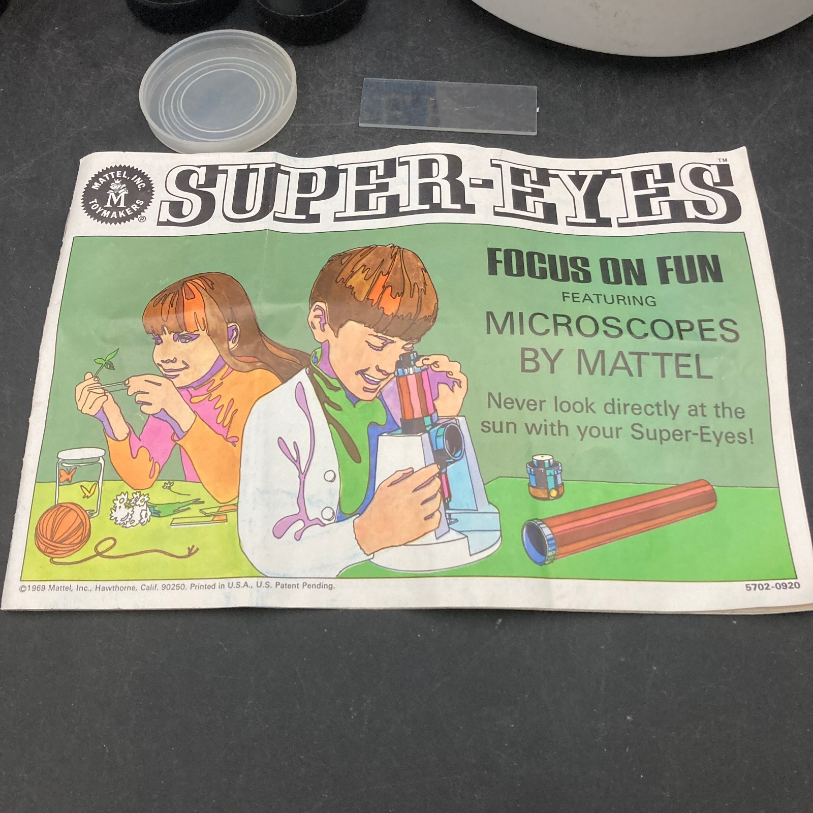 Vintage Super Eyes Microscope Set from Mattel (1968) 100% Complete with Box