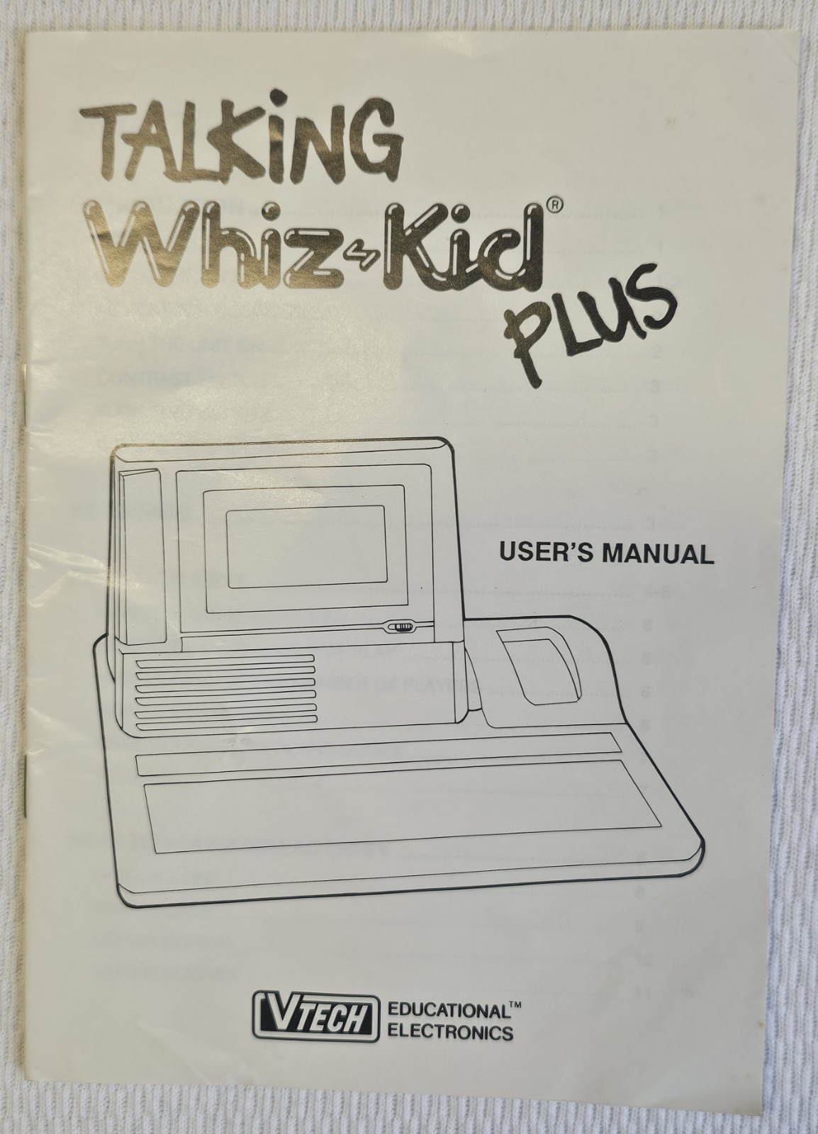 VTECH Talking Whiz Kid Plus Learning Computer Paperwork Manual Instruction Sheet