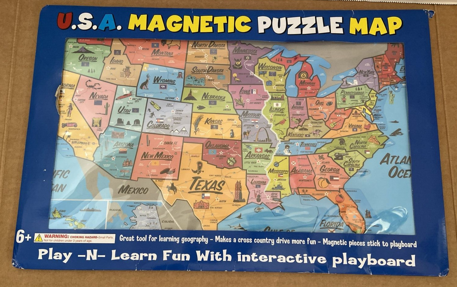 New Ata-Boy USA Magnetic Puzzle Map