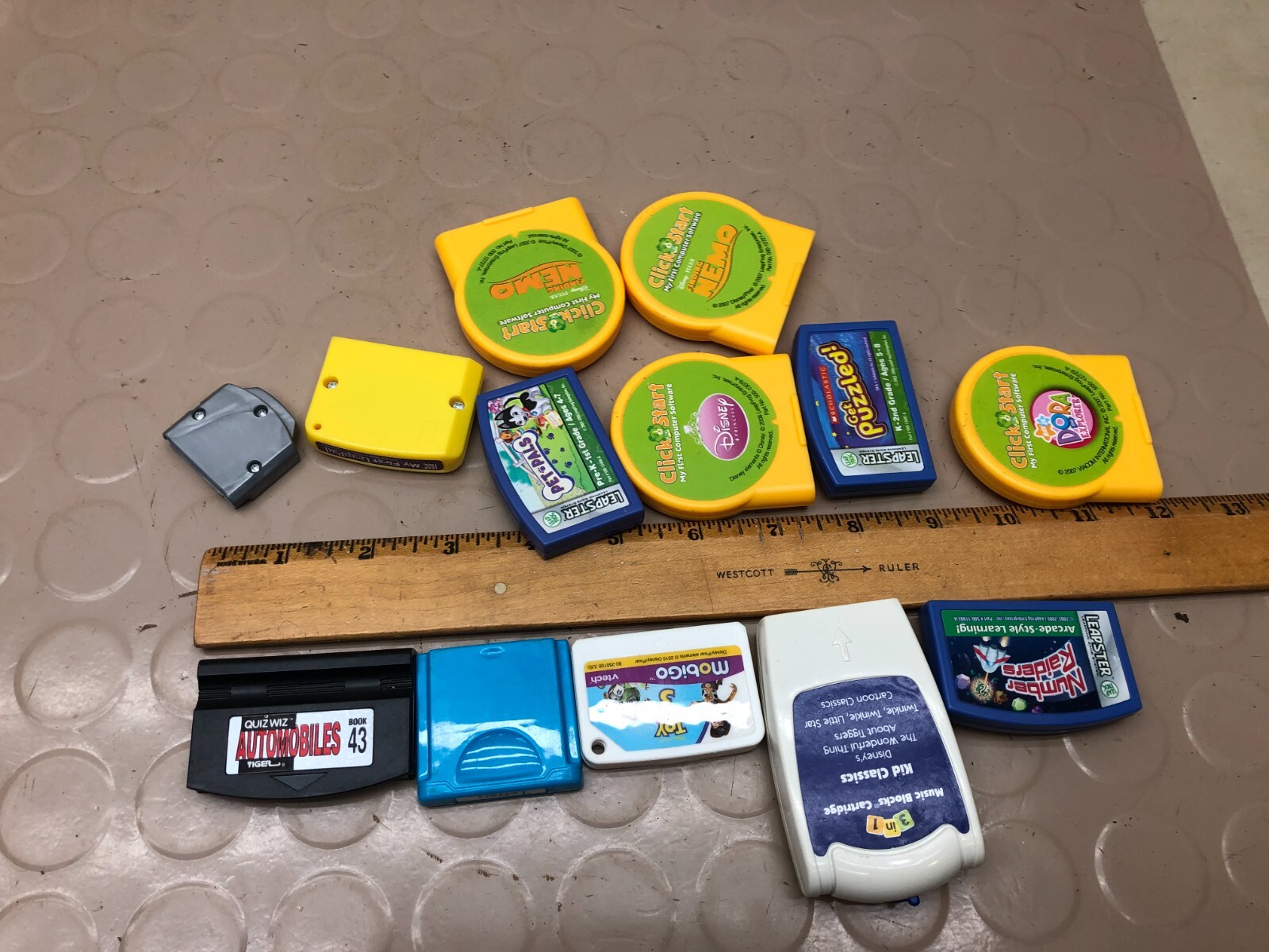 Leap Frog Click Start – Leapster – Mobigo Quiz Wiz + Misc Cartridges Lot a