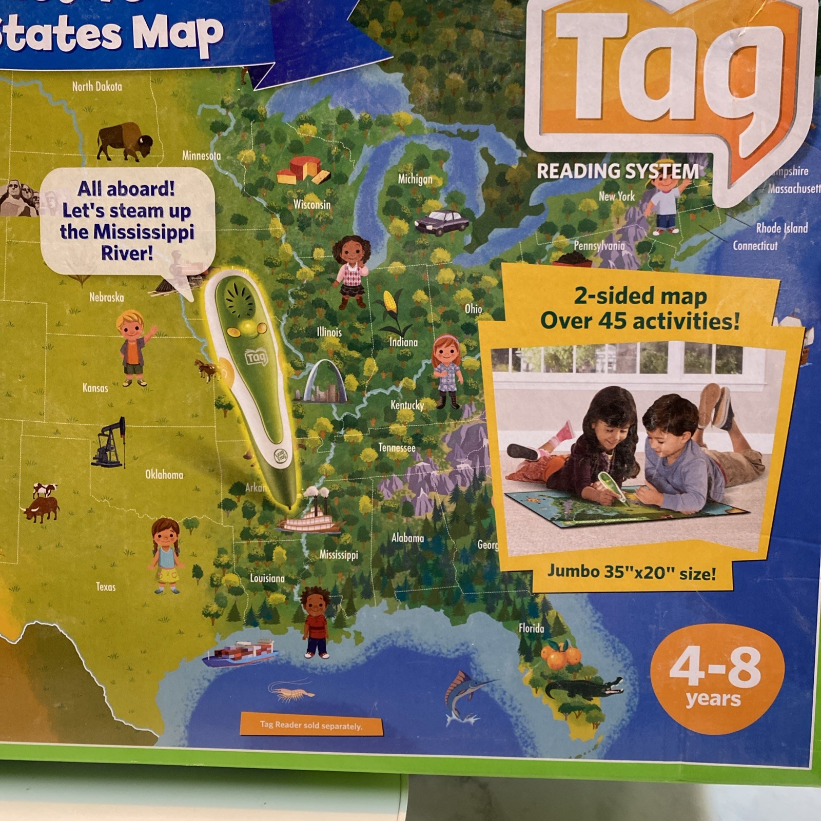 NEW Tag Reading System LEAP FROG Interactive United States Map *Factory Sealed*