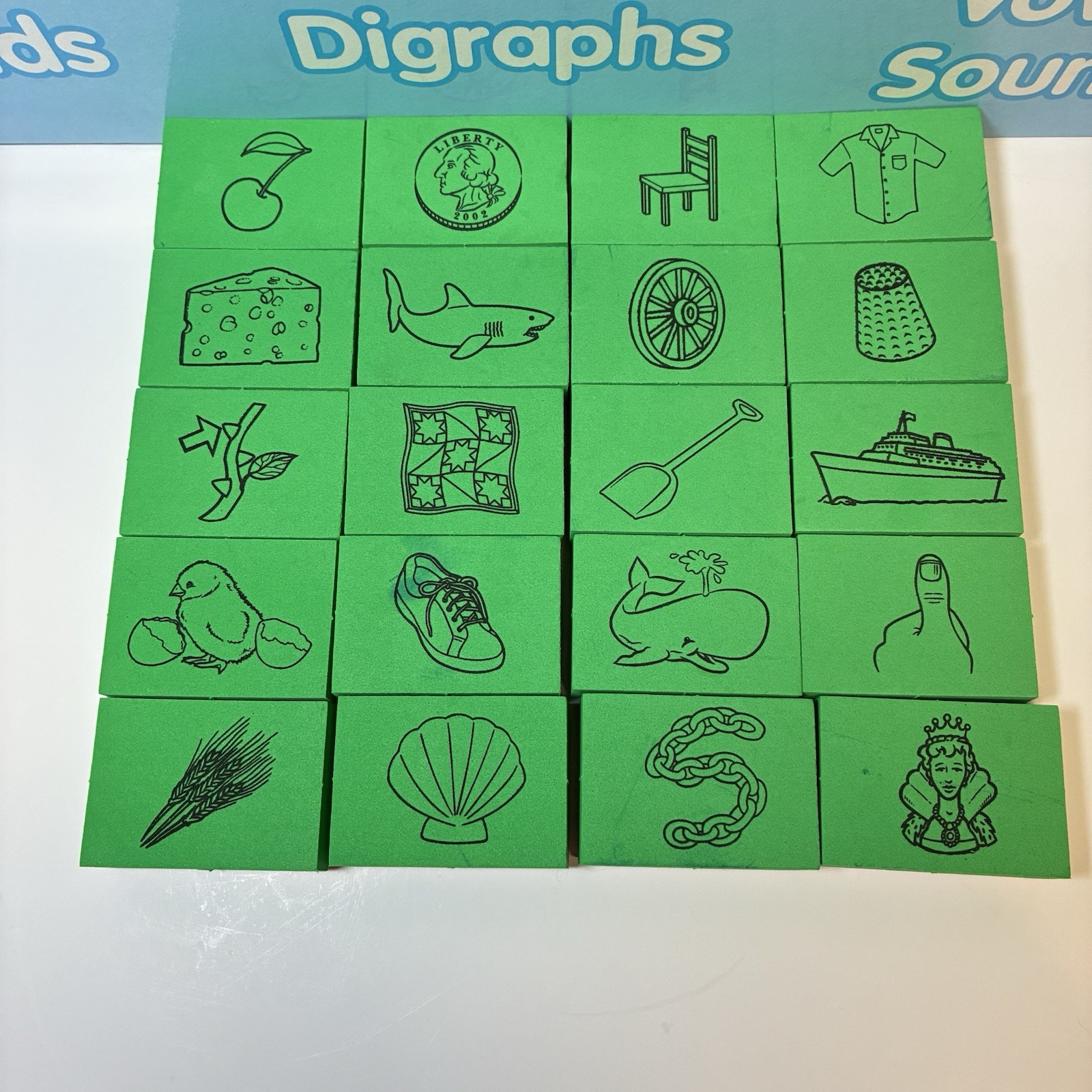 Lakeshore Fill In The Blank Phonics Stamps Level 2 Box Set 74 Stamps Complete