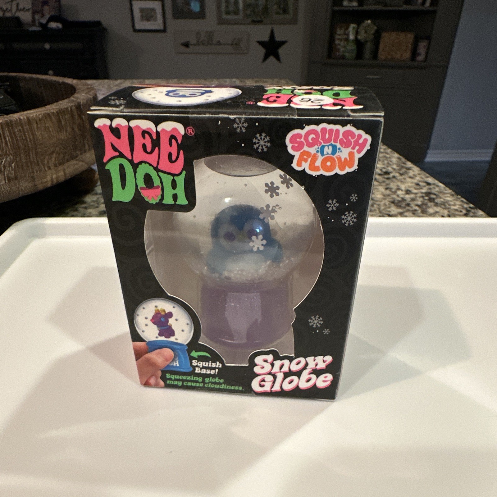 Nee Doh Squish N’ Flow Snow Globe Tactile Squeeze Toy, 2024 (SQMSG)