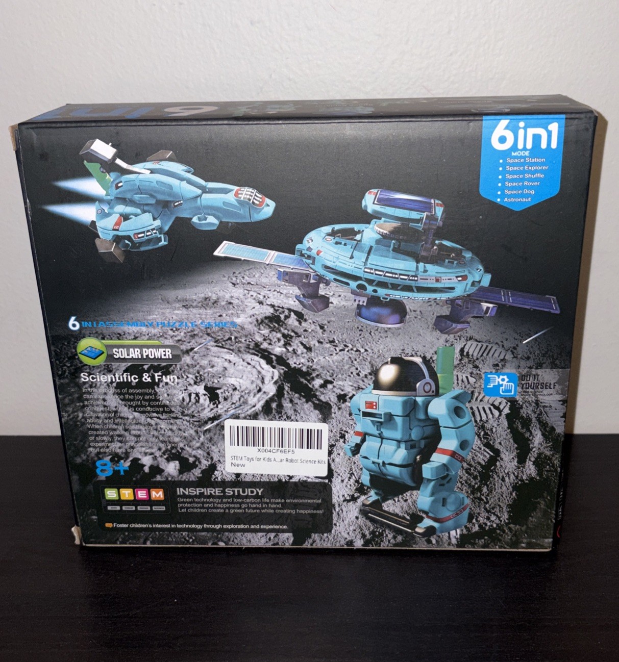 STEM 6 in 1 Solar Rechargeable Space Fleet Robots Learning Kit DIY Science NEW