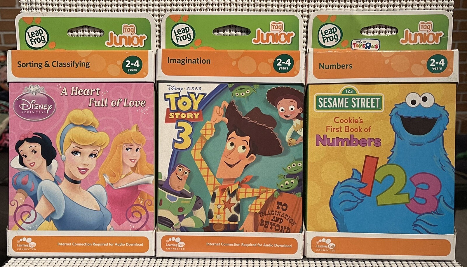 Set Of 3 LeapFrog Tag Junior Reader Books – Disney – TOY STORY – Sesame Street
